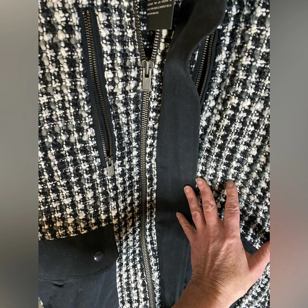 Final CCO📍🔥THE KOOPLES GARDEN TWEED BLACK, GRAY RELAXED FIT JACKET BIG POCKETS - Picture 5 of 17